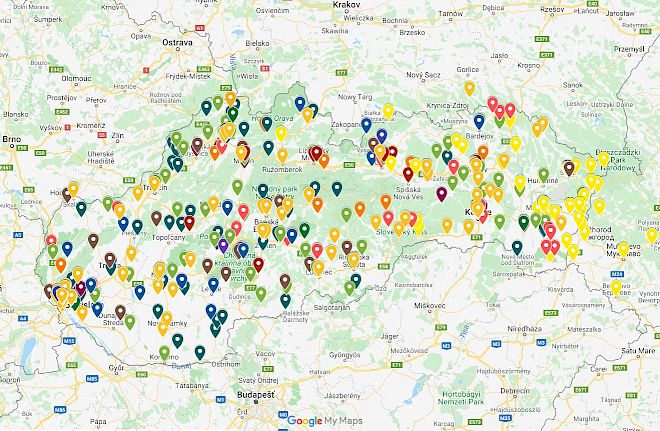 Obrázok ku správe:Mapa projektov podporených z grantov EHP a Nórska od roku 2004!